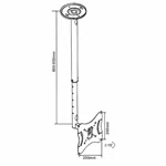 מתקן תקרתי למסכי טלוויזיה ומסכי מחשב עד 42״ דגם 1124 2