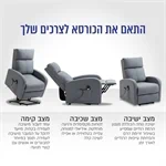 כורסת טלוויזיה חשמלית בגימור בד נעים למגע SOFTY 5