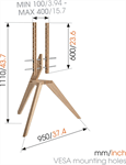 מעמד רצפתי מעוצב בגימור עץ למסכים עד 70 אינץ' דגם NEXT OPT 1 4