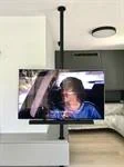 עמוד טלויזיה שחור מרצפה לתקרה עד 86 אינץ' 4