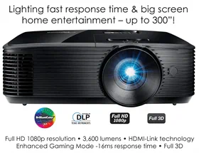 מקרן ןידאו FULL HD OPTOMA HD146 כולל מסך